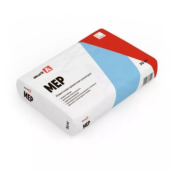 MEP, Quick-mix, Известково-цементная легкая штукатурка, 30 кг, 72995 - Тёплая Керамика - Изображение