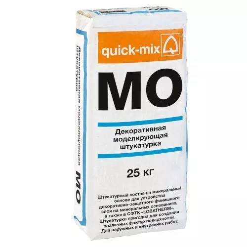 МО, Quick-mix, Декоративная моделирующая штукатурка, серый, 25 кг, 72789 - Тёплая Керамика - Изображение