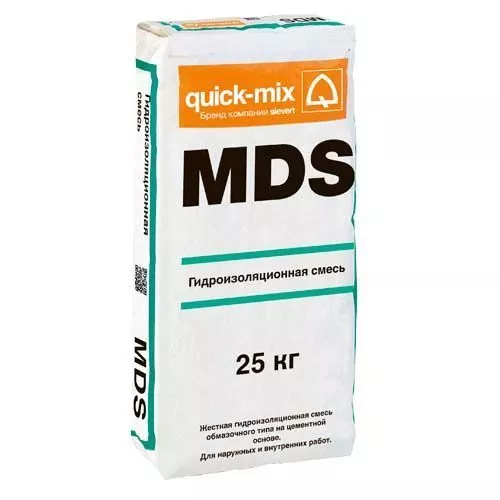 MDS, Quick-mix, Минеральный гидроизолирующий раствор, 25 кг, 72379 - Тёплая Керамика - Изображение