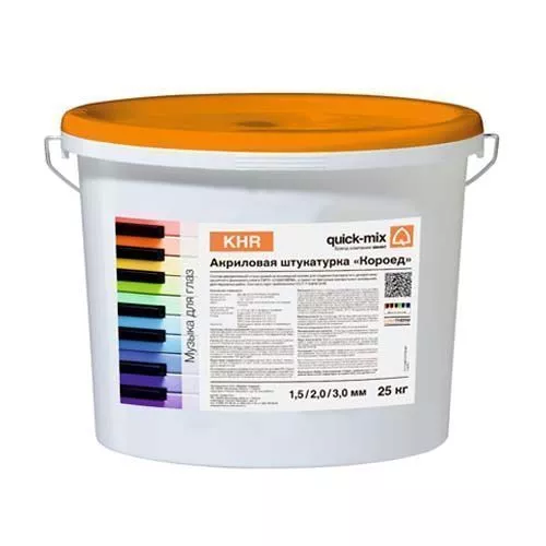 KHRweiß, Quick-mix, 1,5mm, Акриловая штукатурка "Короед" 1,5мм белая, 25 кг, 72646 - Тёплая Керамика - Изображение
