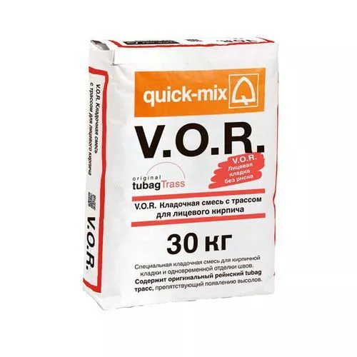 VM 01.E, Quick-mix, Сухая кладочная смесь с трассом для лицевого кирпича, антрацитово-серый, 30 кг, - Тёплая Керамика - Изображение