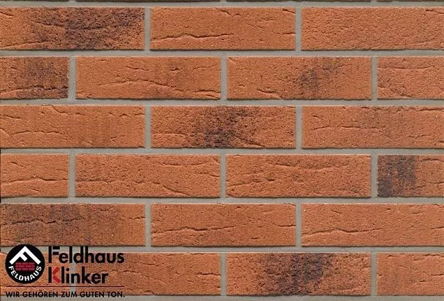 Клинкерная плитка R228NF9 "terracota rustico carbo", терракота "структура формбек", угольный нагар 2 - Тёплая Керамика - Изображение 2