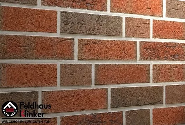 Клинкерный кирпич Feldhaus Klinker K377NF90  "lava maron rustico" 240х90х71 мм - Тёплая Керамика - Изображение 3