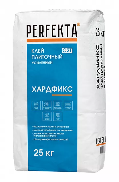 Клей плиточный усиленный Хардфикс C2 Т, Perfekta, 25 кг, 0749 - Тёплая Керамика - Изображение