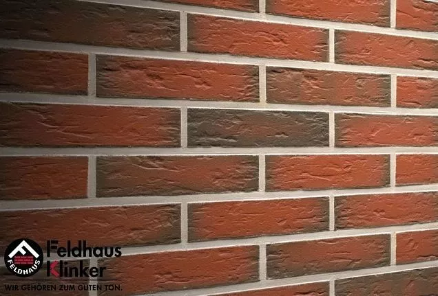 Клинкерная плитка R343DF9  "ardor senso", красная пестрая, обожженная, с плоской отделкой под шагрен - Тёплая Керамика - Изображение 1