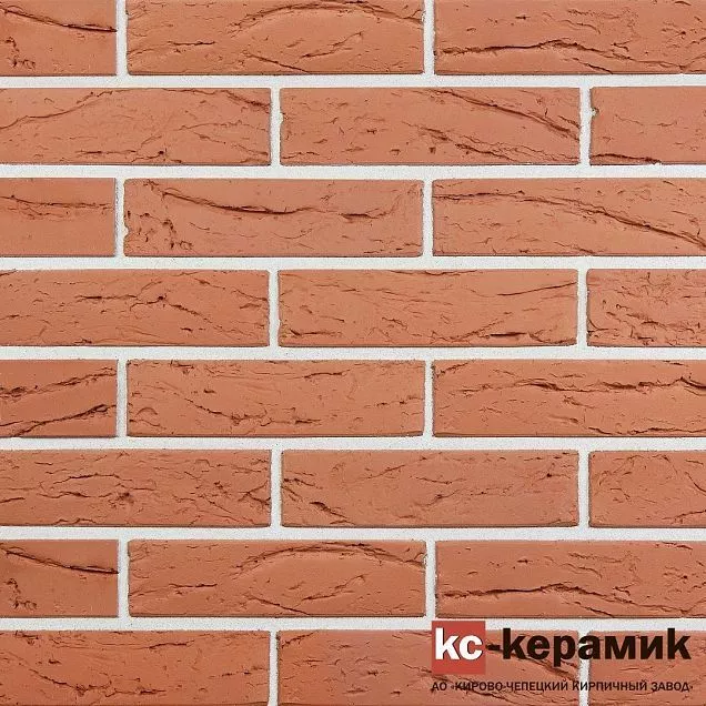 Кирпич керамический облицовочный КС-КЕРАМИК Гляссе кора дерева 1НФ (УС) - Тёплая Керамика - Изображение