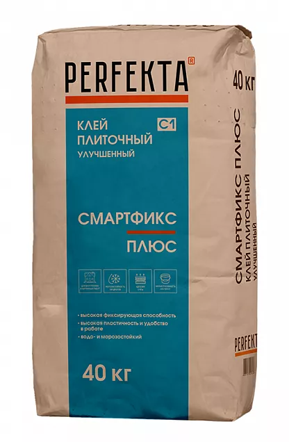 Клей плиточный улучшенный Смартфикс Плюс C1, Perfekta, 40 кг, 2699 - Тёплая Керамика - Изображение