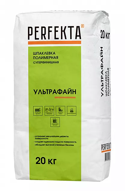 Шпаклевка полимерная суперфинишная Ультрафайн, Perfekta, 20 кг, 1173 - Тёплая Керамика - Изображение
