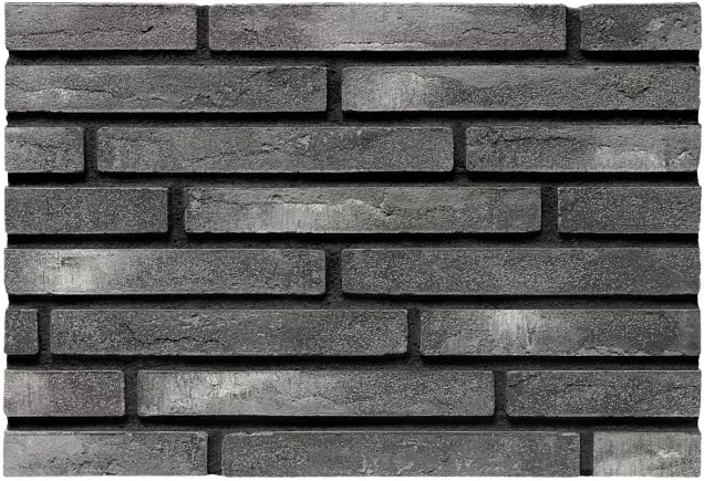 Облицовочный кирпич Brickwell Traditional Графит с белой патиной 1NF 290х40х105 мм - Тёплая Керамика - Изображение