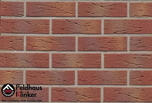 Клинкерная фасадная плитка R332NF9  "carmesi multi mana", античная, пестрая, обожженная, с отделкой - Тёплая Керамика - Изображение 2
