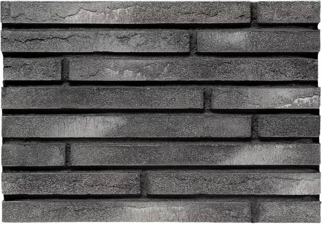 Облицовочный кирпич Brickwell Traditional Графит с белой патиной 1NF 440х50х105 мм - Тёплая Керамика - Изображение