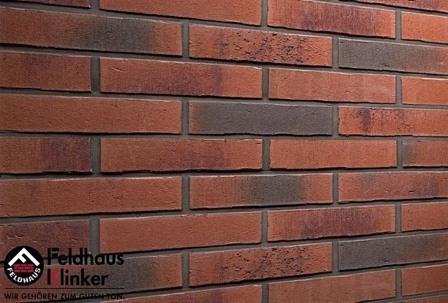 Клинкерная фасадная плитка R754DF14 vascu carmesi carbo 240х14х52 мм - Тёплая Керамика - Изображение 1